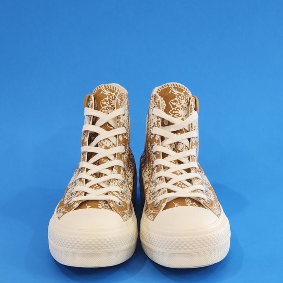Converse CTAS Hi Lift Fall Florals Wheat Women's Platform Sneakers 572541C NWT - Picture 6 of 6